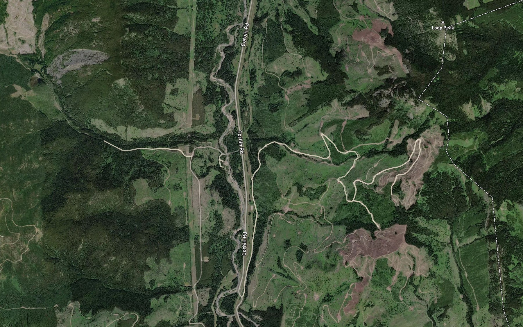 Satellite map of the Wheeler Creek