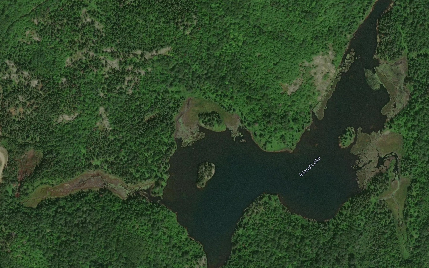 Satellite map of the Island Lake