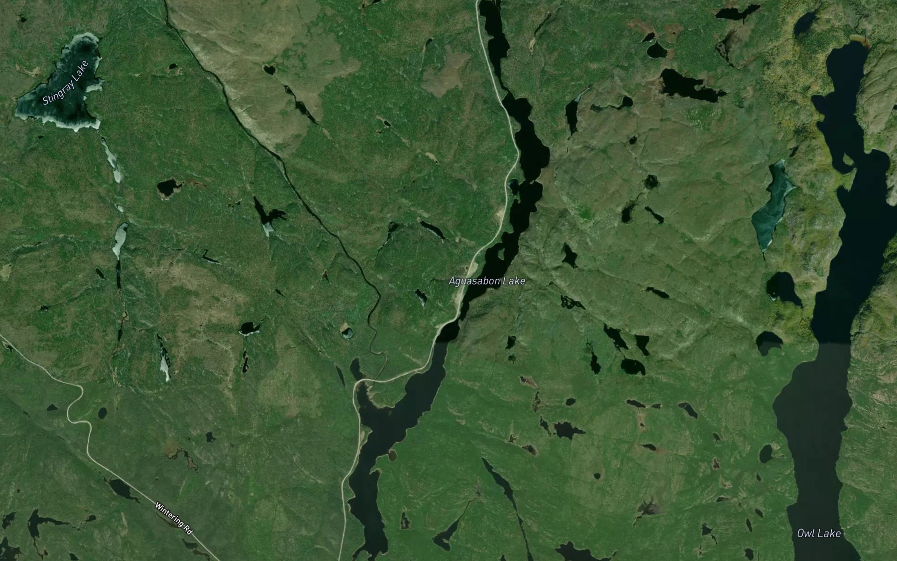 Satellite map of the Aguasabon Lake