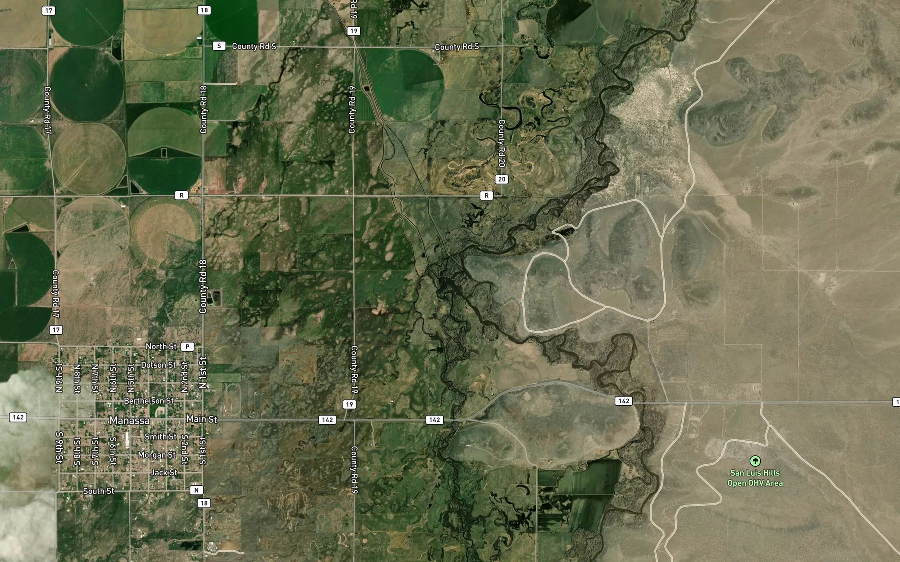 Satellite map of the Rio San Antonio