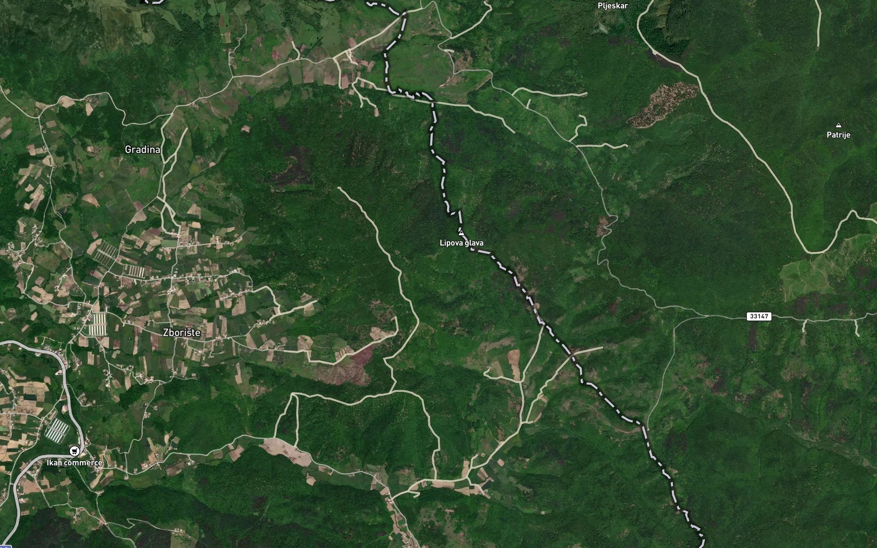 Satellite map of the Mujkica Vrelo