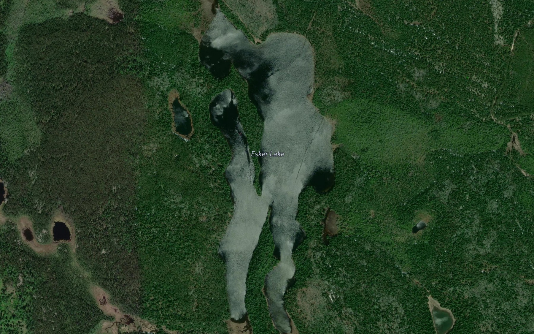 Satellite map of the Esker Lake