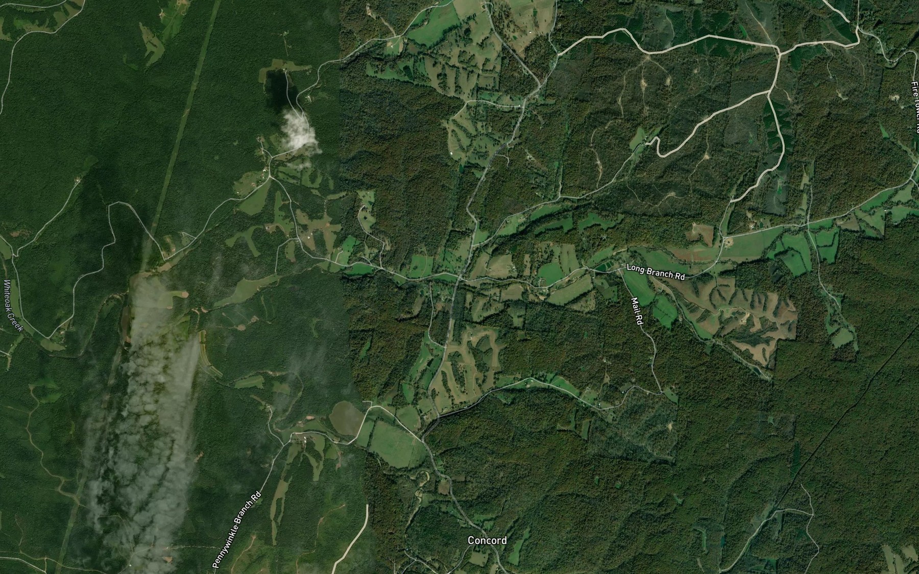 Satellite map of the North Fork Long Branch