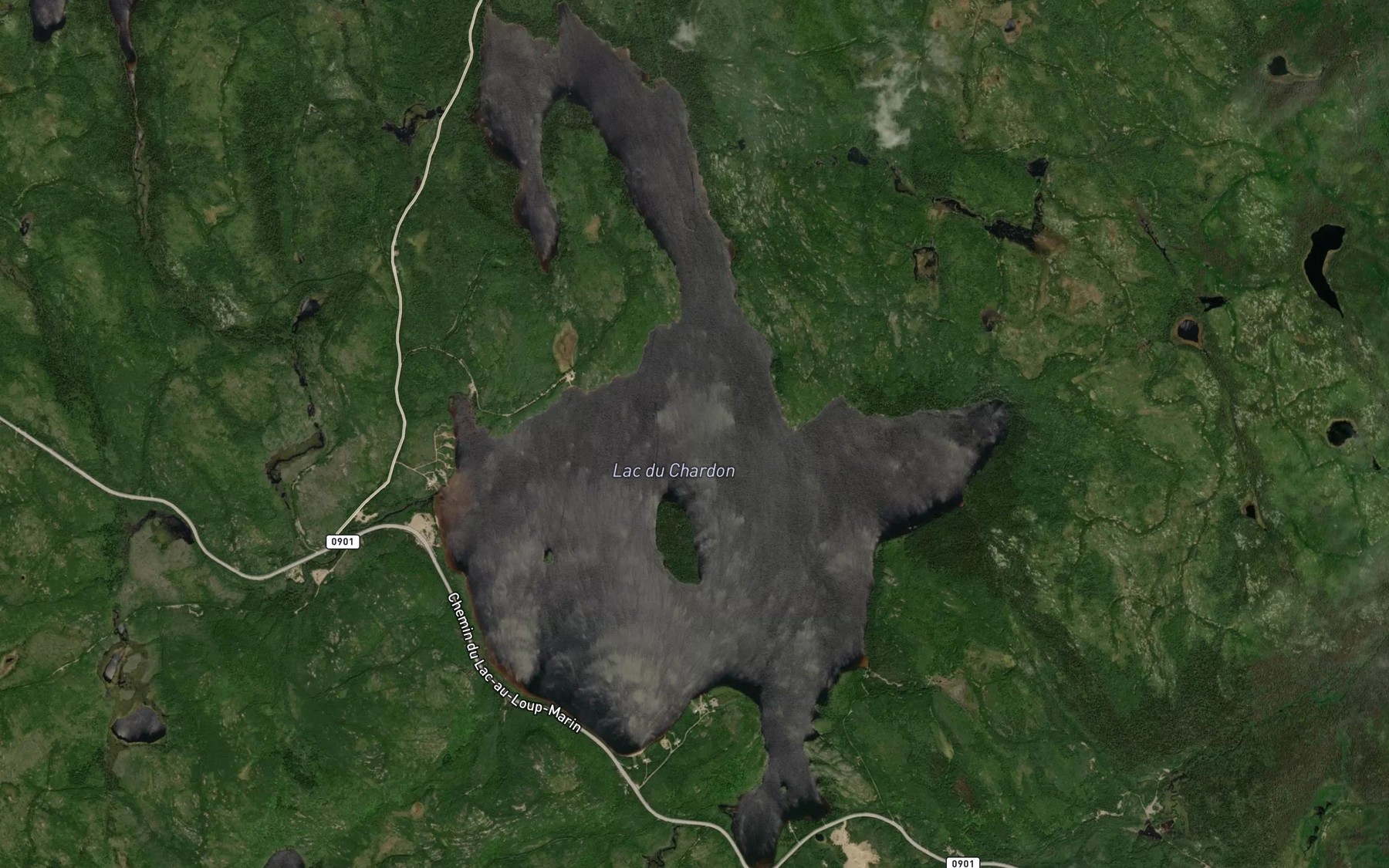 Satellite map of the Lac du Chardon