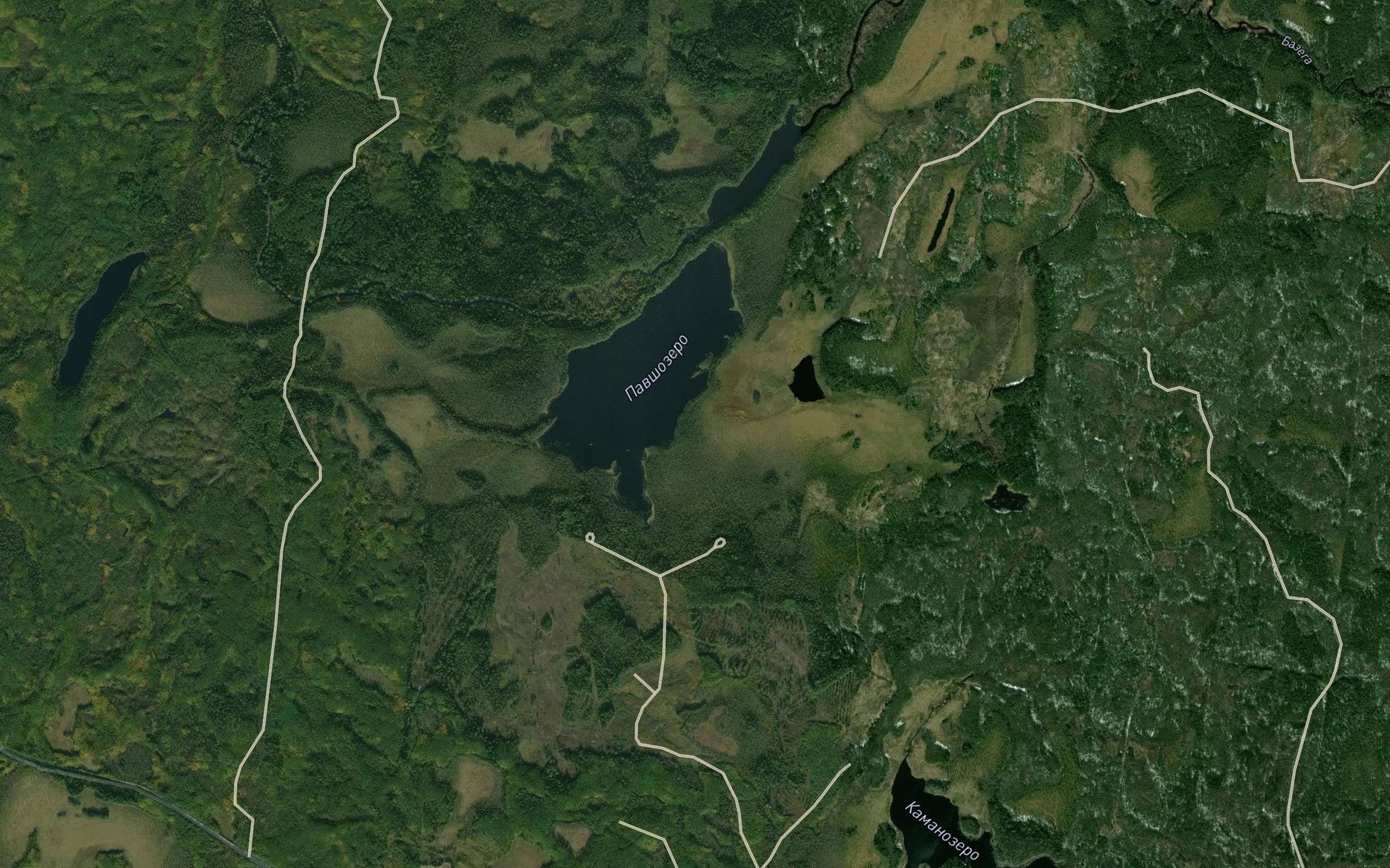 Satellite map of the Ozero Pavshozero