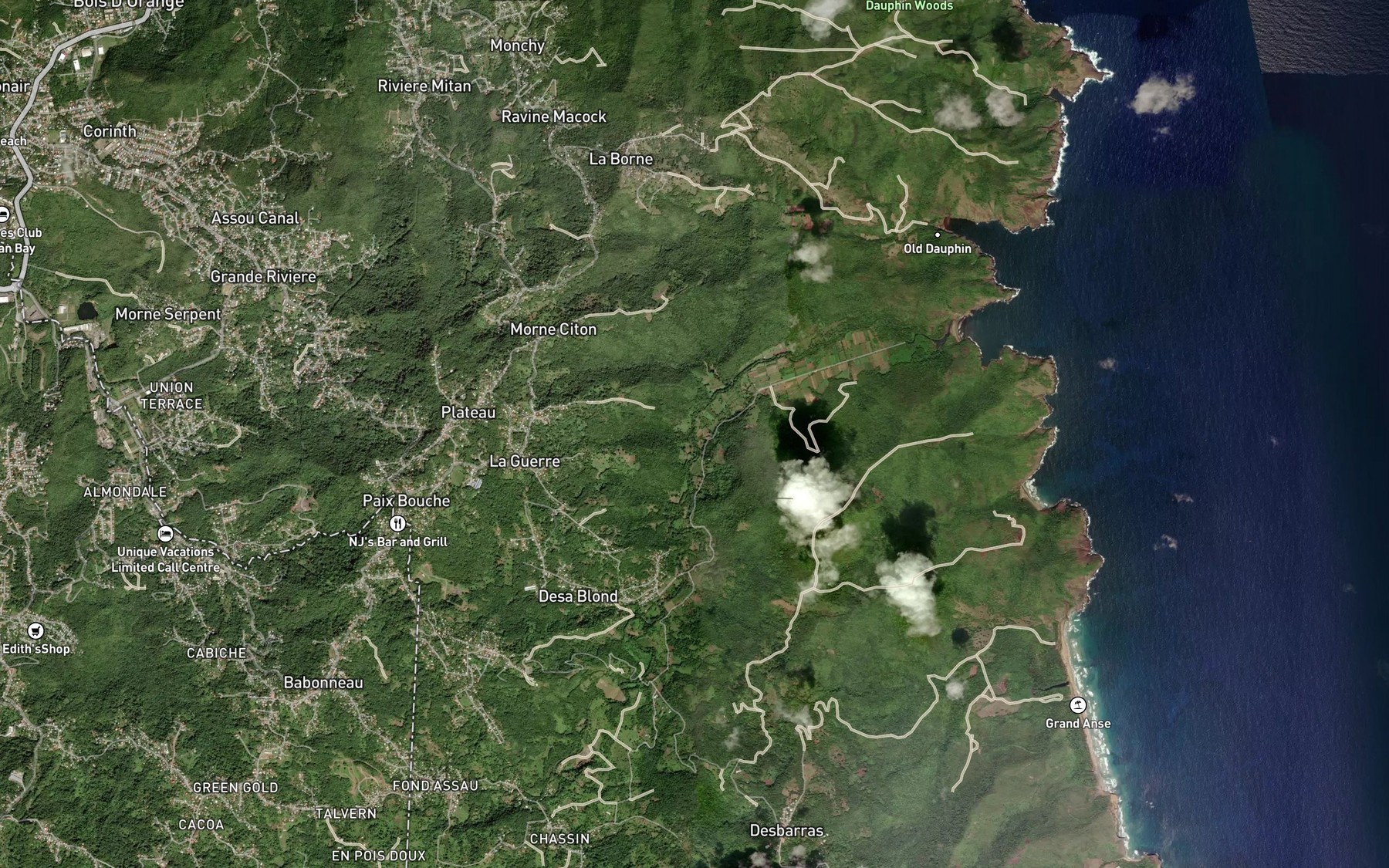 Satellite map of the Ravine Serpent