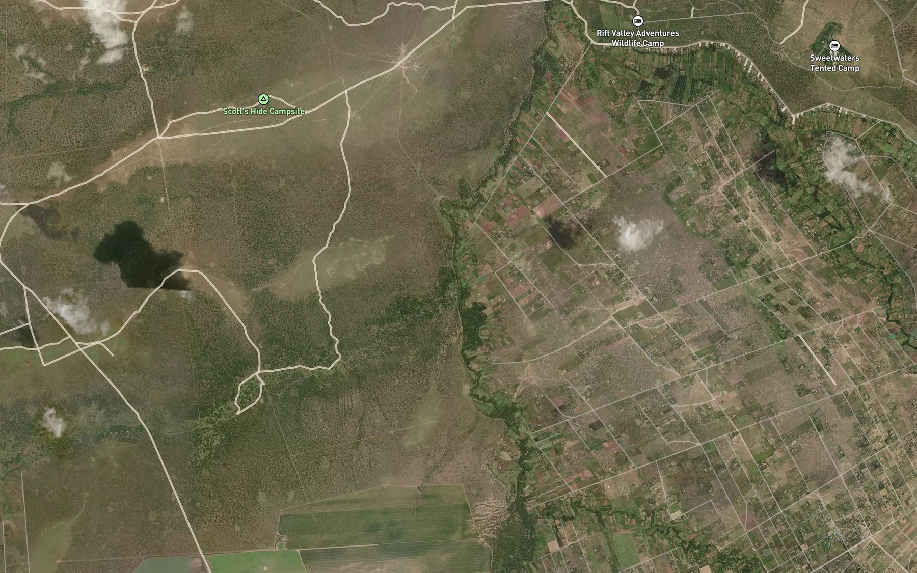 Satellite map of the Engare Ongobit