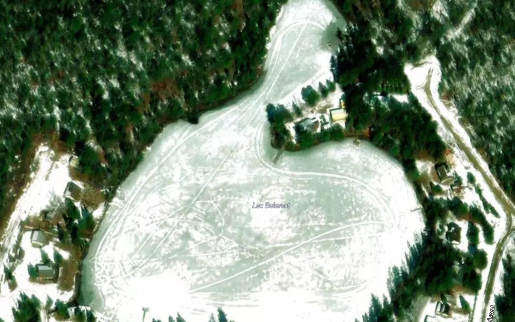 Satellite map of the Lac Boisvert
