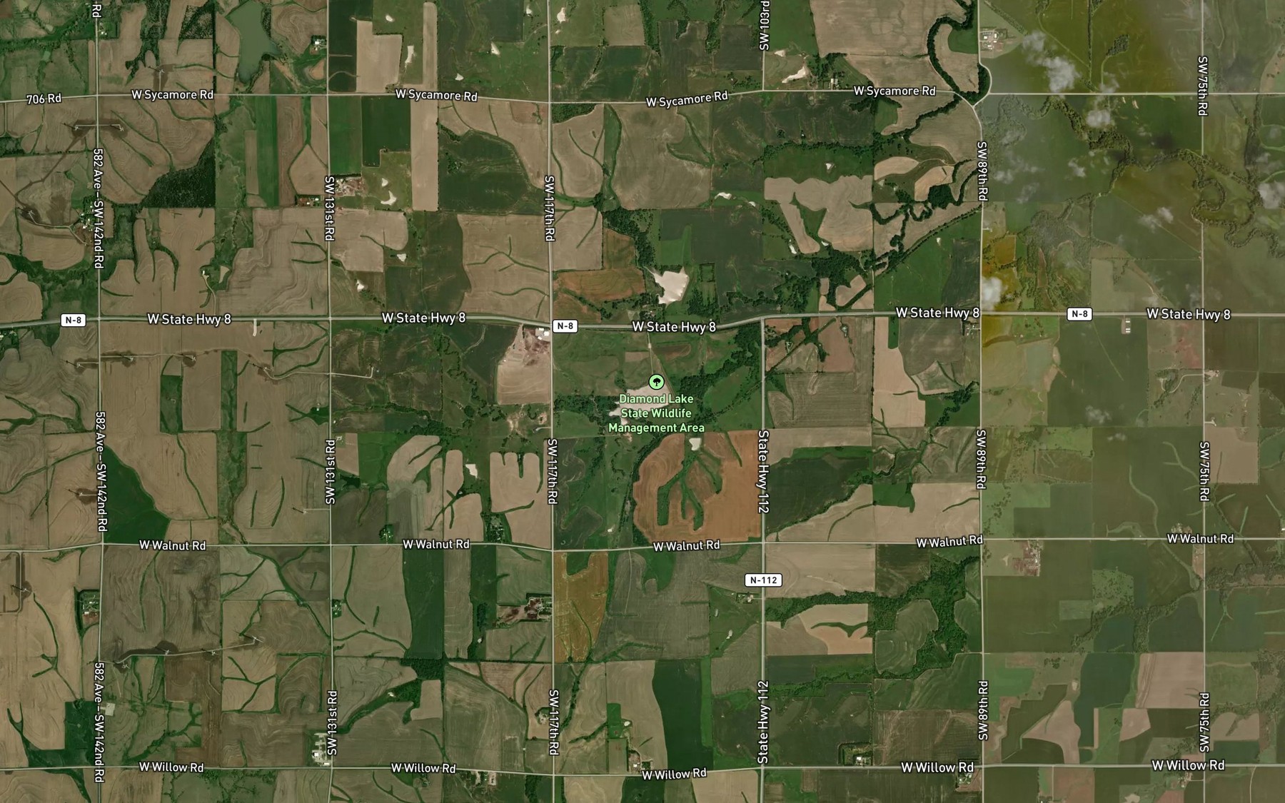 Satellite map of the Big Indian Creek Reservoir 5-F