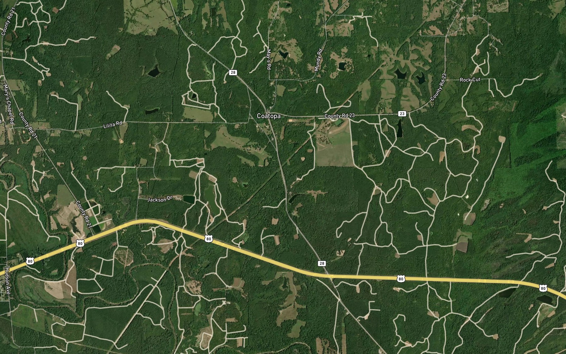 Satellite map of the Coatopa Creek