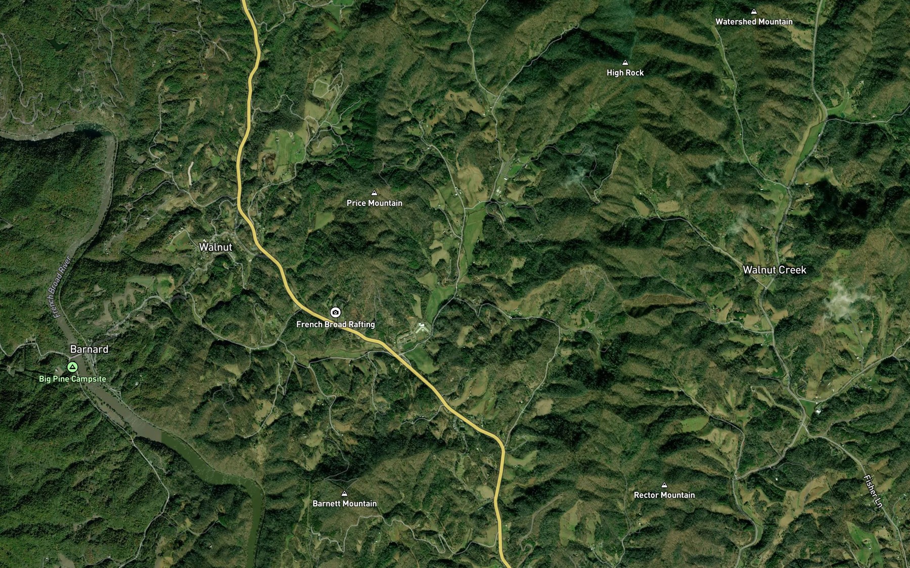 Satellite map of the Rice Branch
