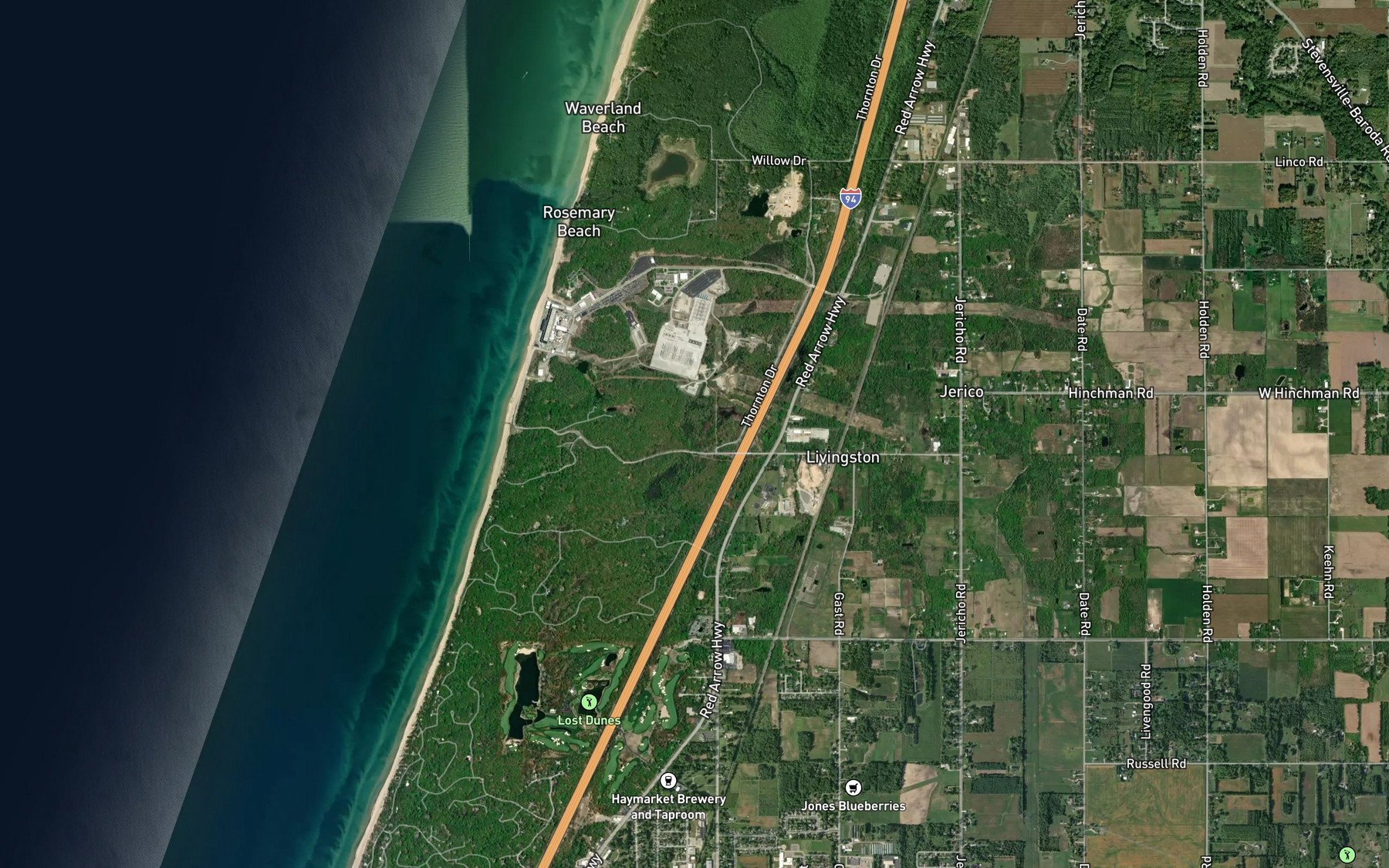 Satellite map of the Thorton Valley Drain