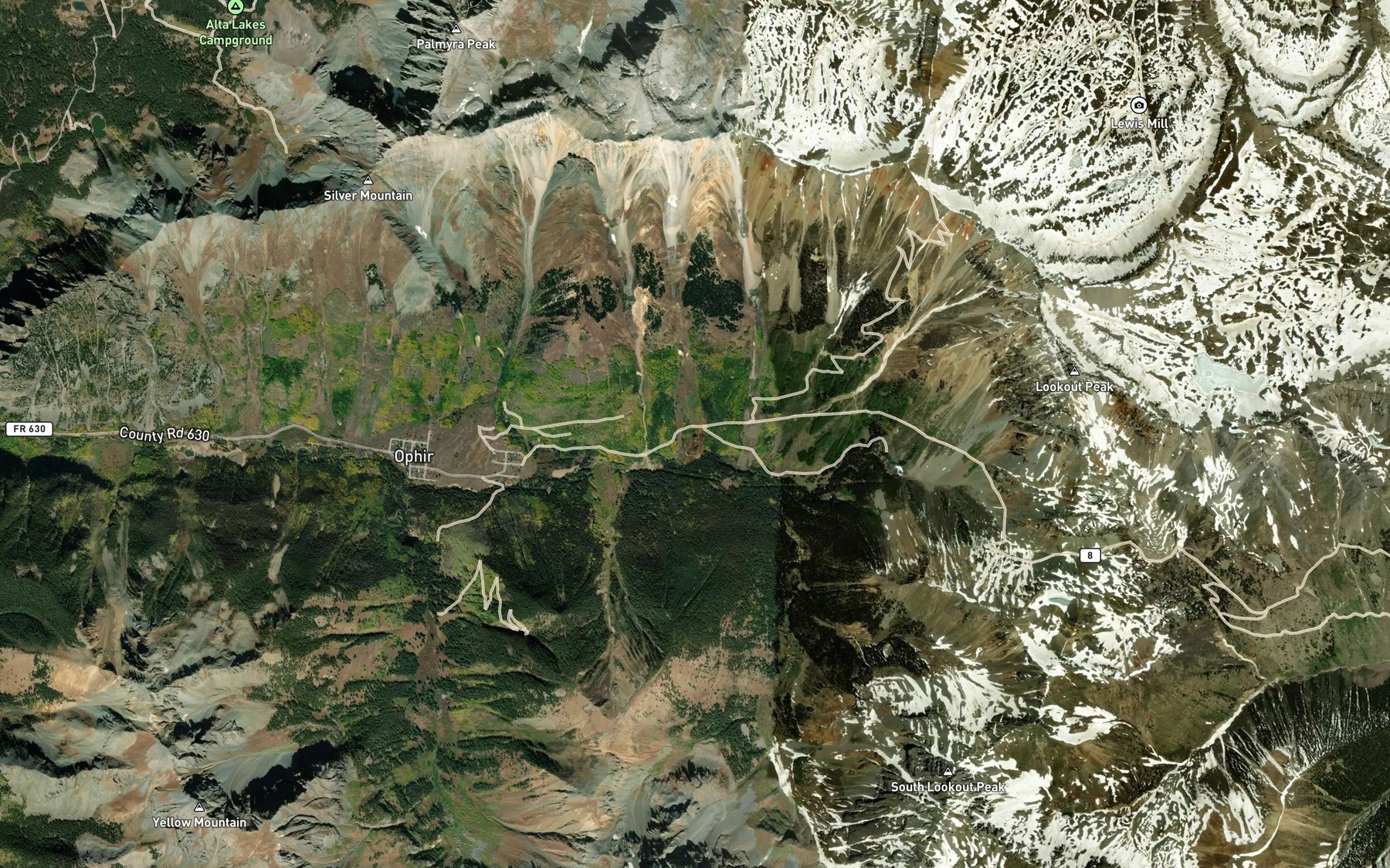 Satellite map of the Iron Spring