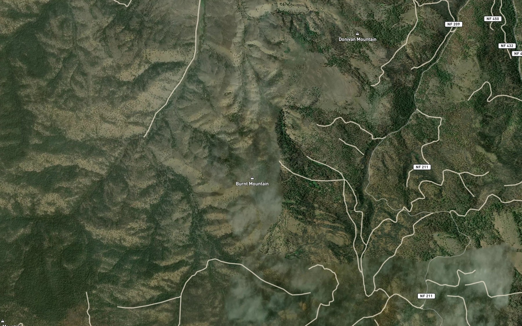 Satellite map of the Forty-five Spring