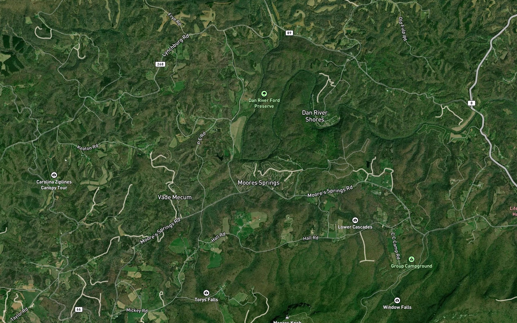Satellite map of the Cascade Creek