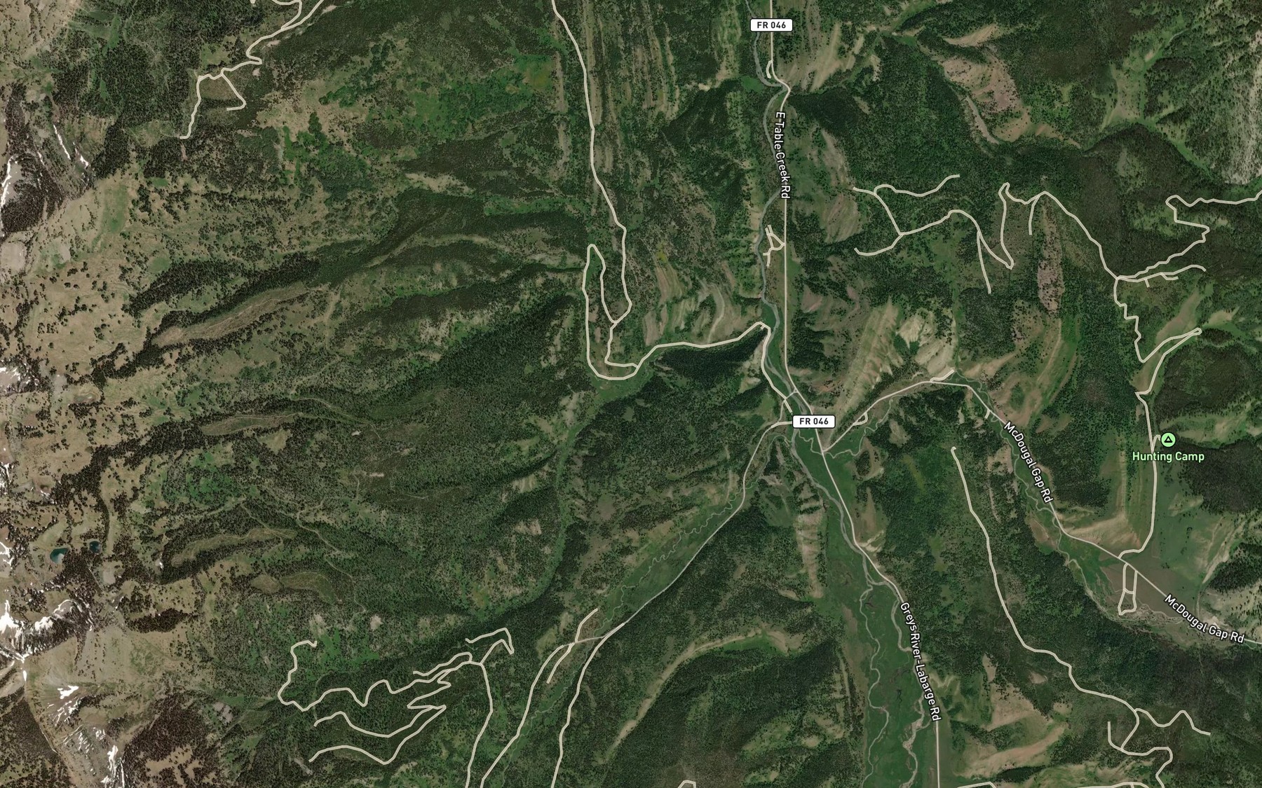 Satellite map of the Upper Cabin Creek