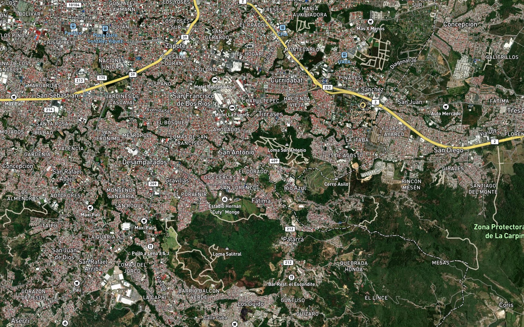 Satellite map of the Rio Azul