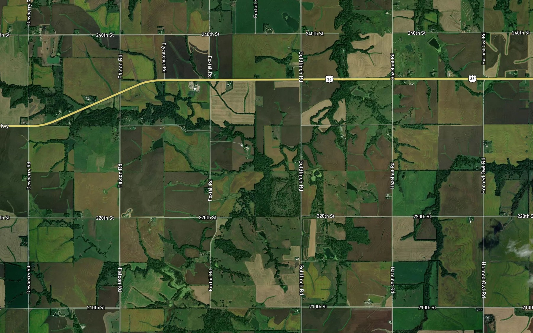 Satellite map of the Spring Creek