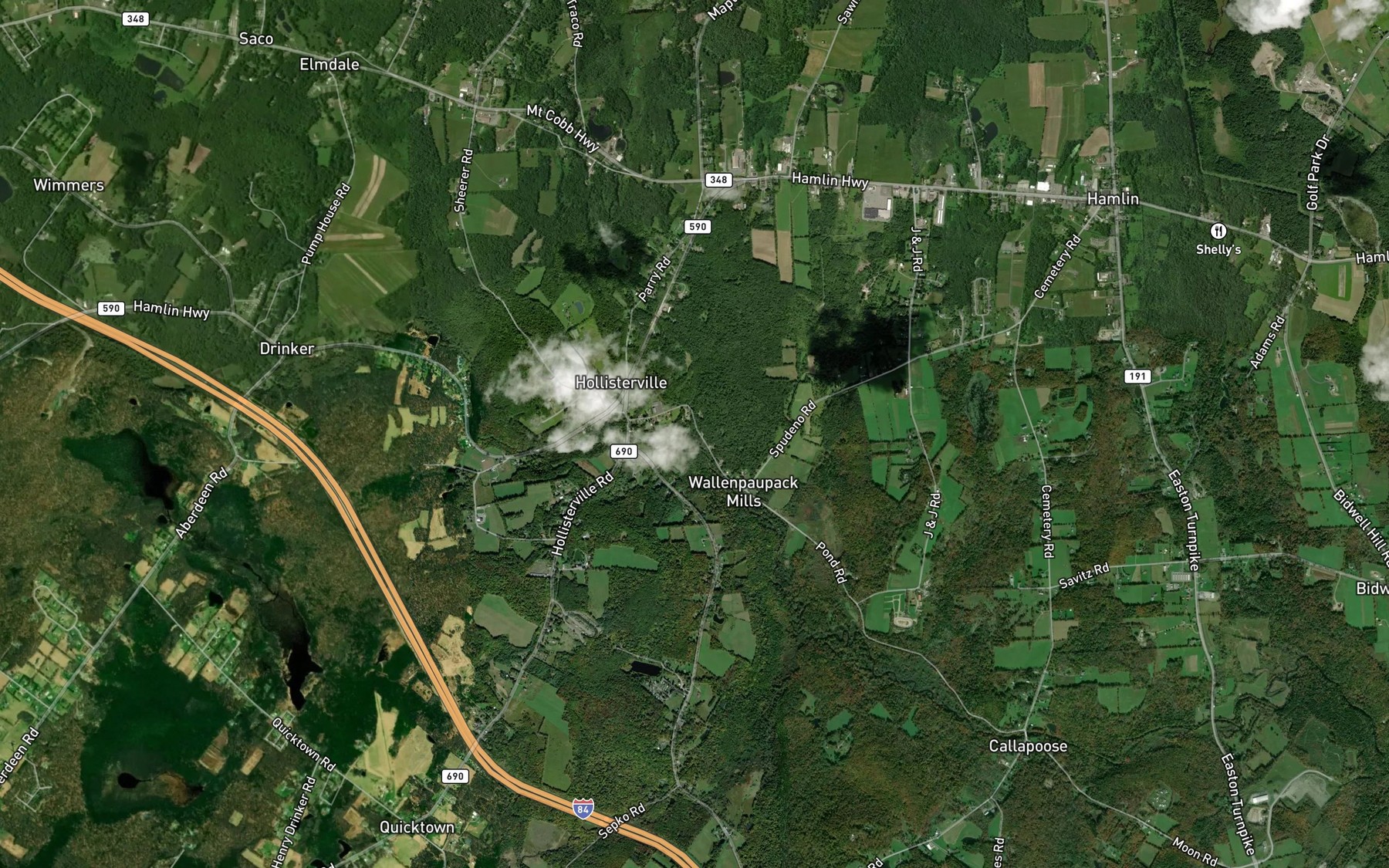 Satellite map of the Jones Creek