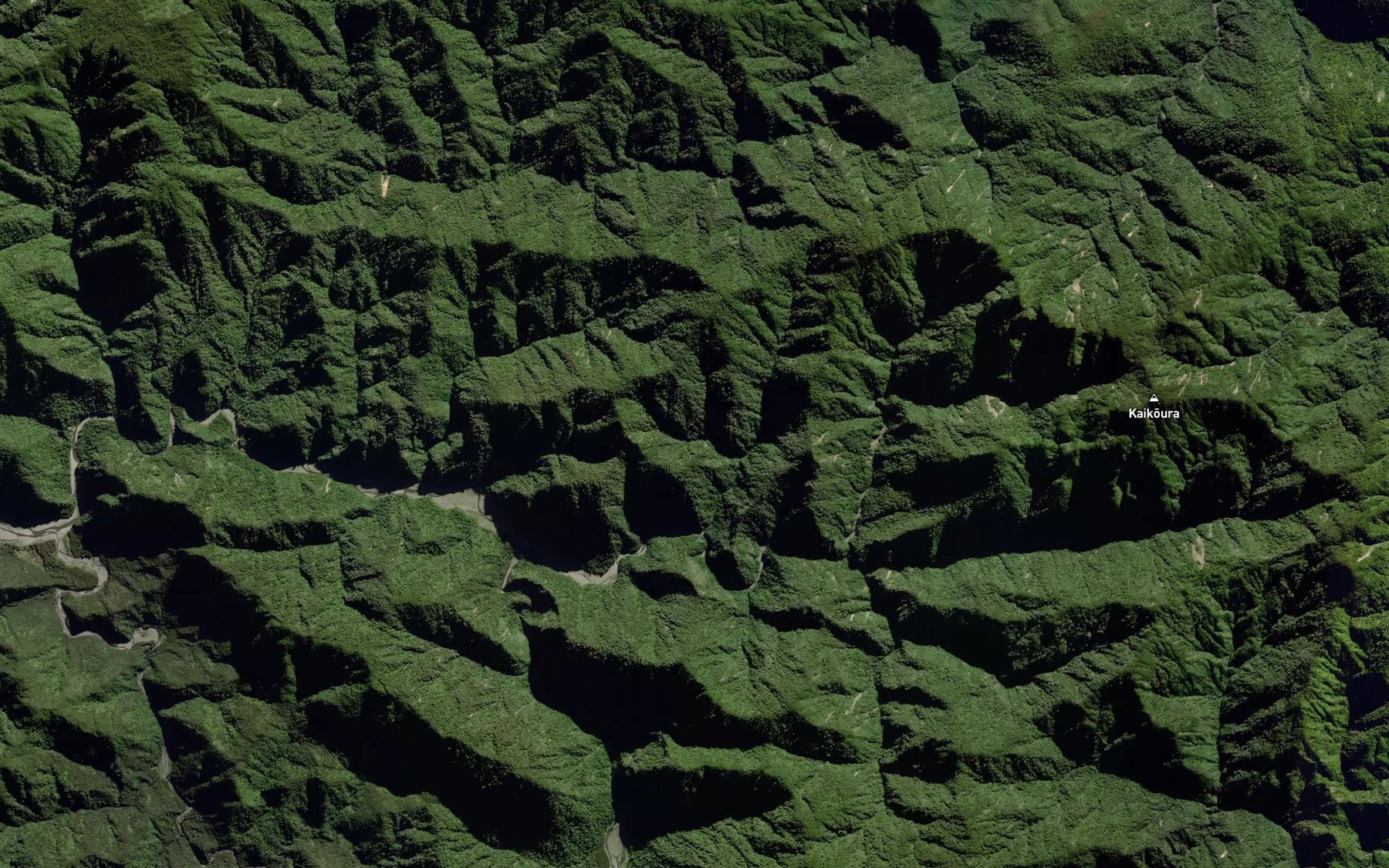 Satellite map of the Arawhata Stream
