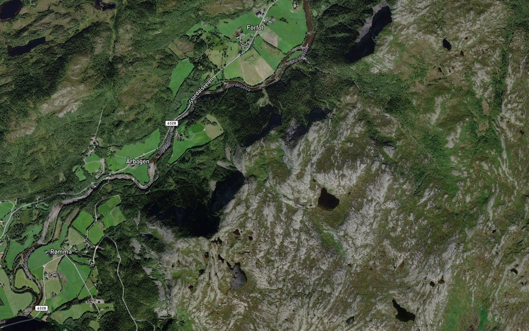 Satellite map of the Middagsbekken