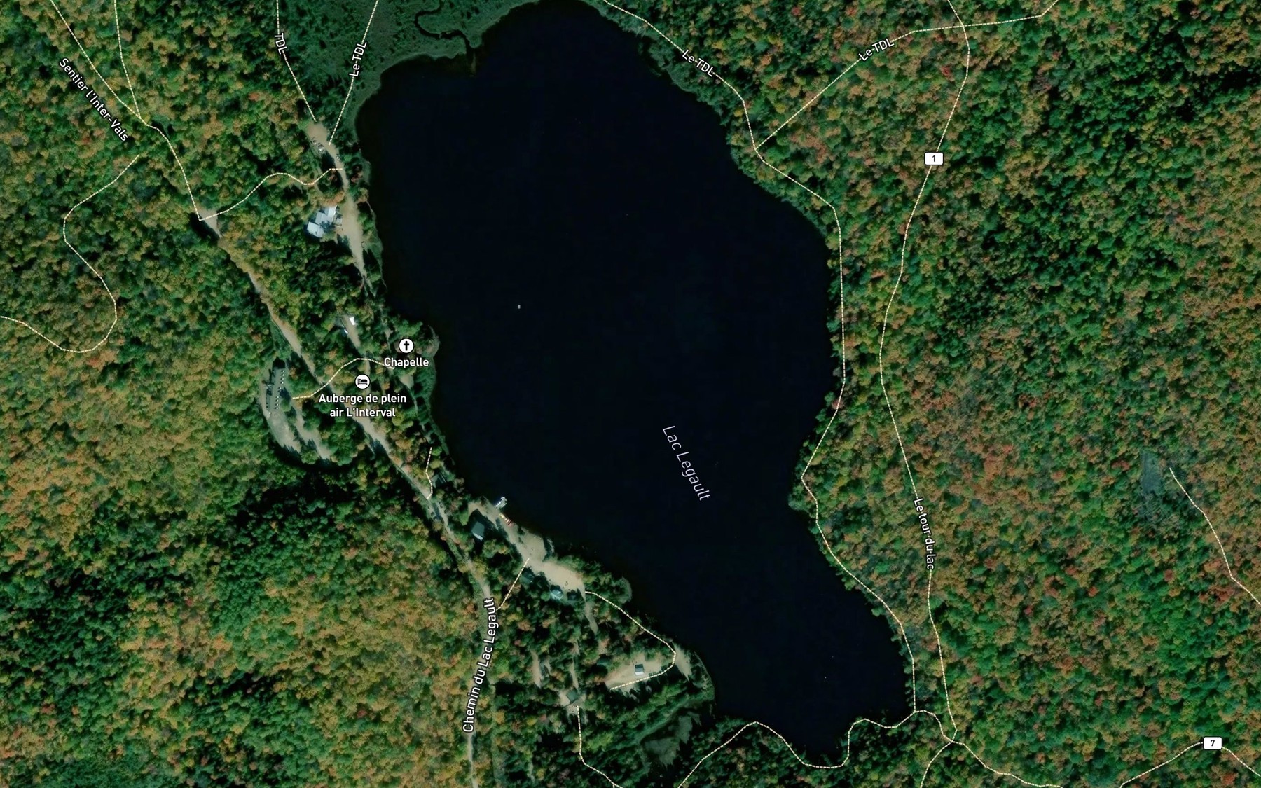 Satellite map of the Lac Legault