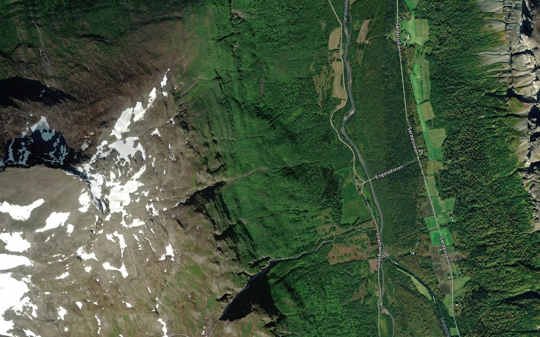 Satellite map of the Storeskredbekken