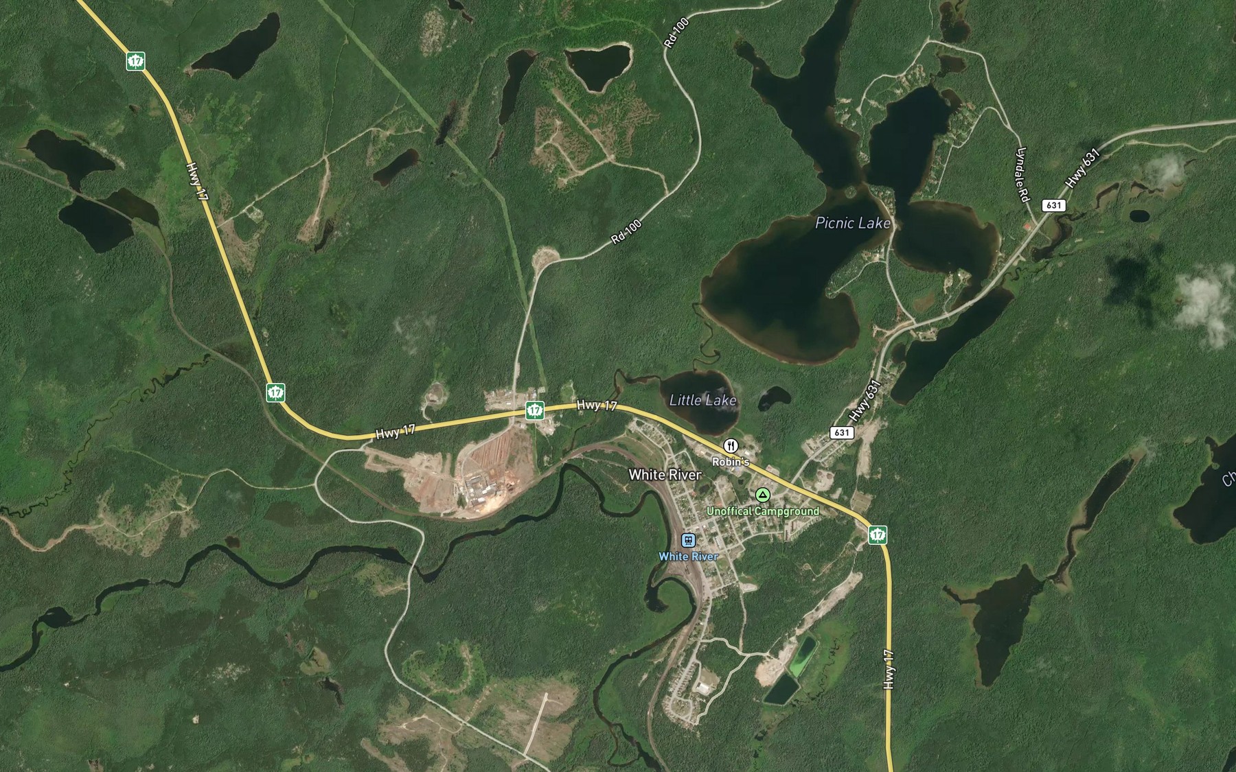 Satellite map of the First Creek