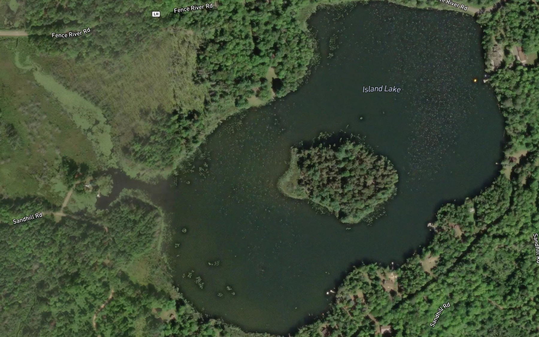 Satellite map of the Island Lake