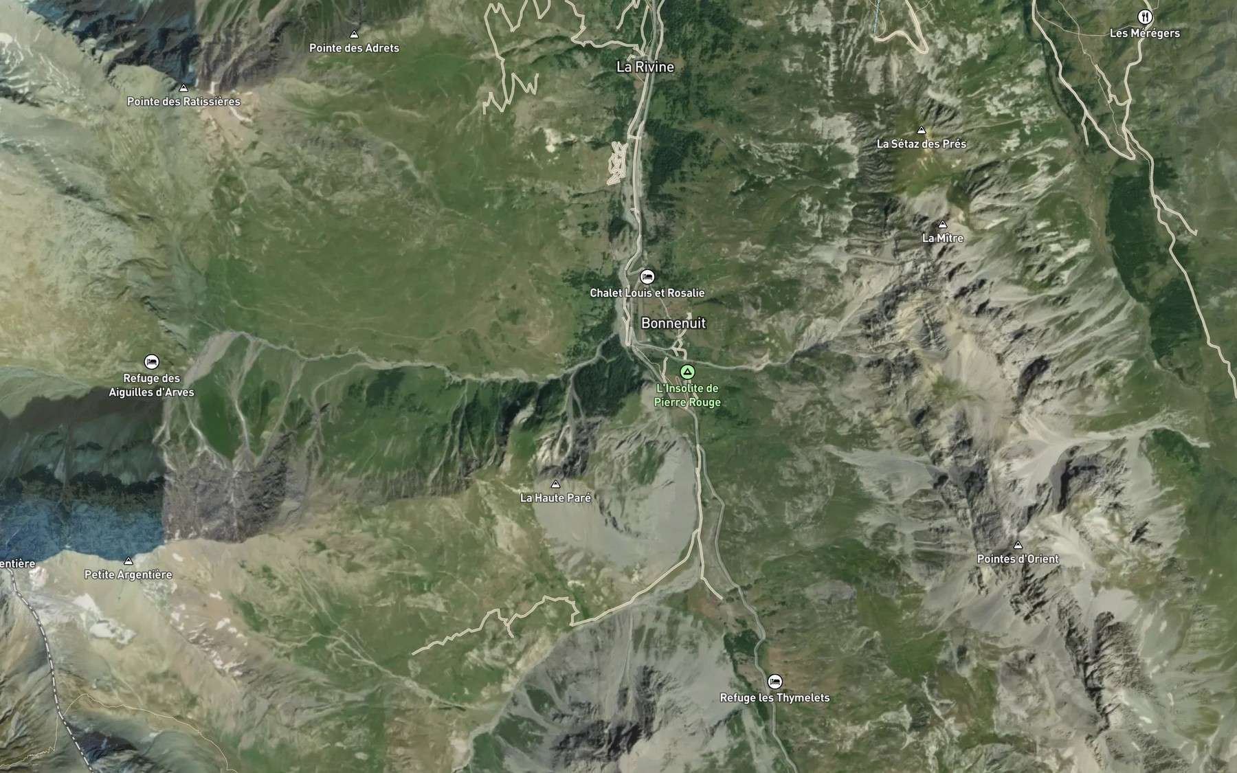 Satellite map of the Torrent des Aiguilles