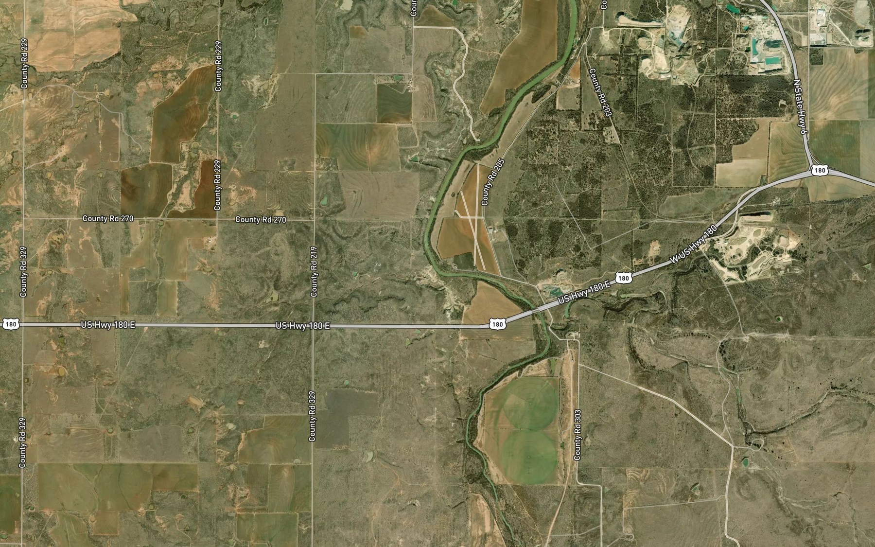 Satellite map of the Flatrock Creek
