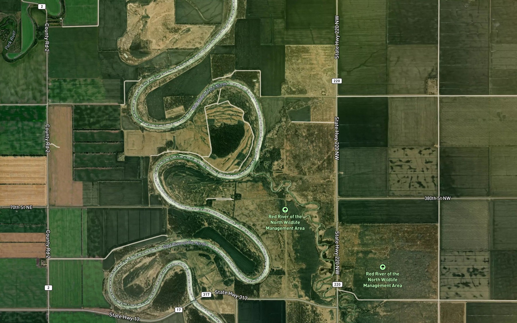 Satellite map of the Snake River
