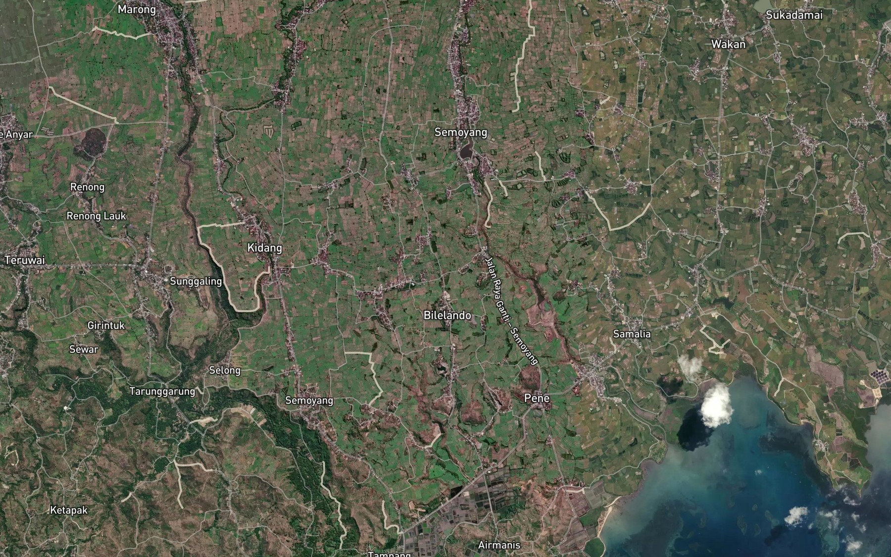 Satellite map of the Embung Wise