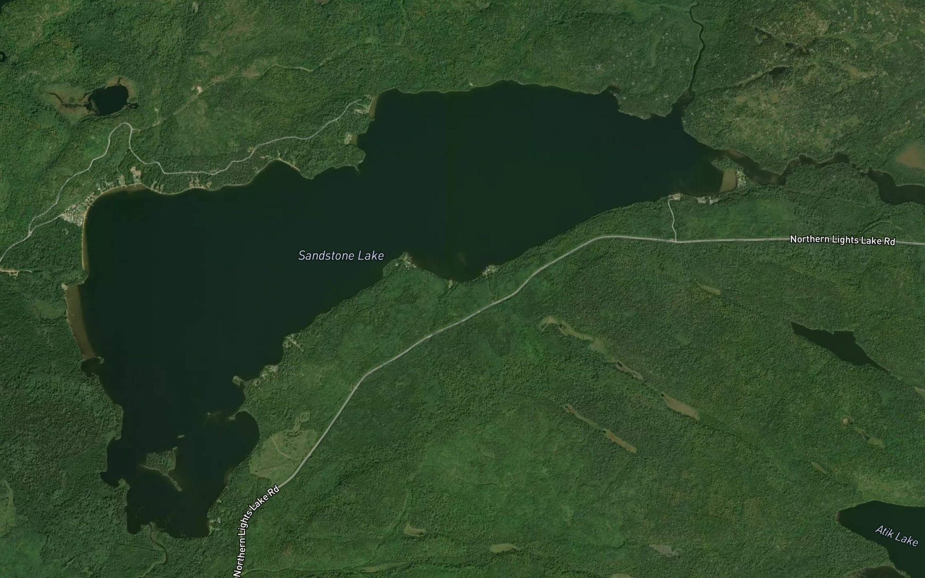 Satellite map of the Sandstone Lake