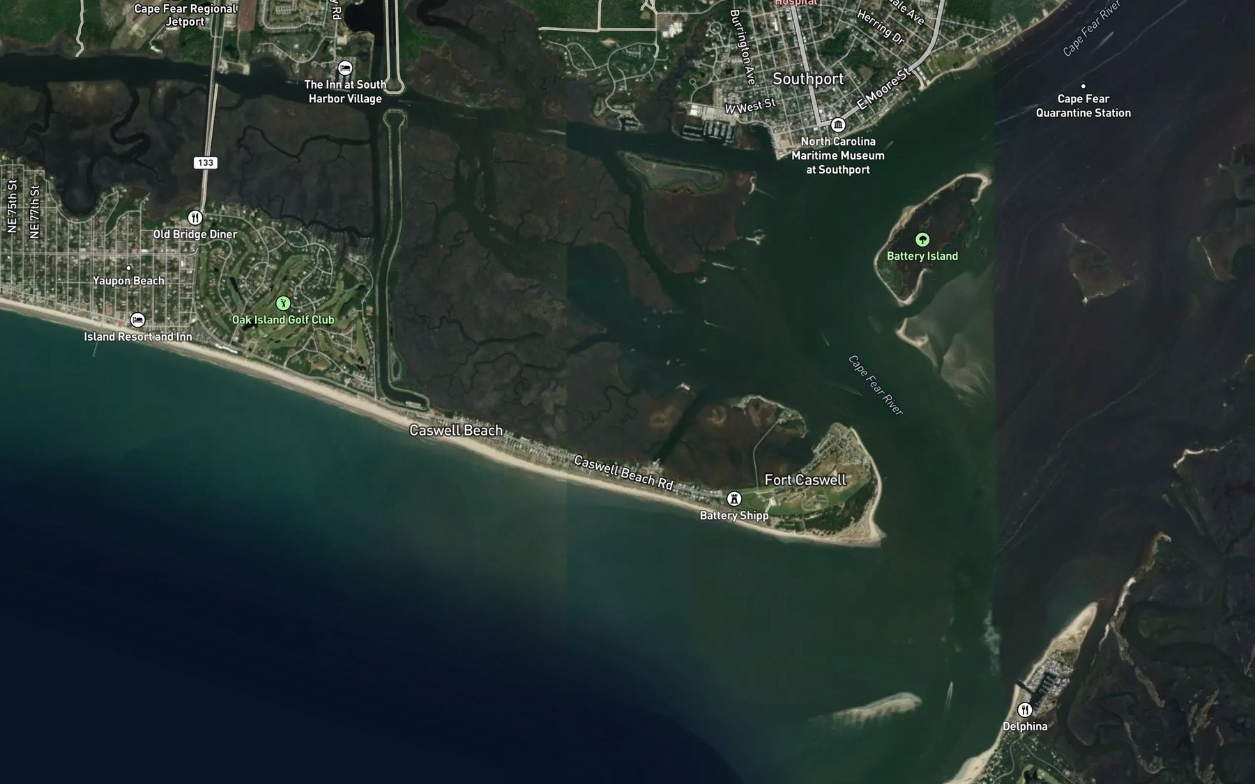 Satellite map of the Smokehouse Creek