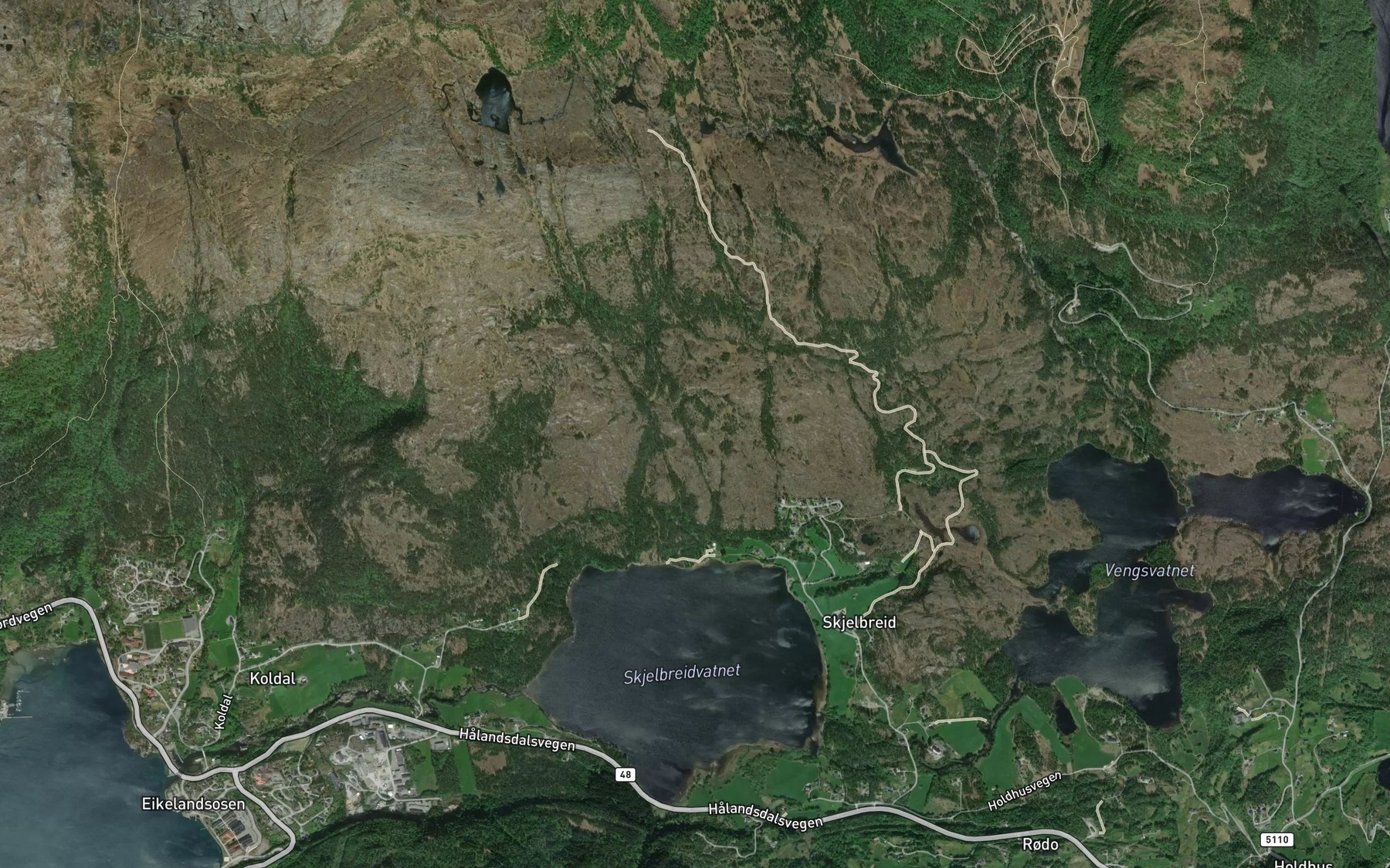 Satellite map of the Hestabekken