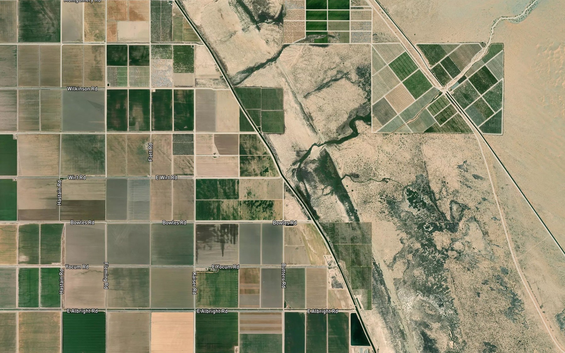 Satellite map of the Mammoth Wash
