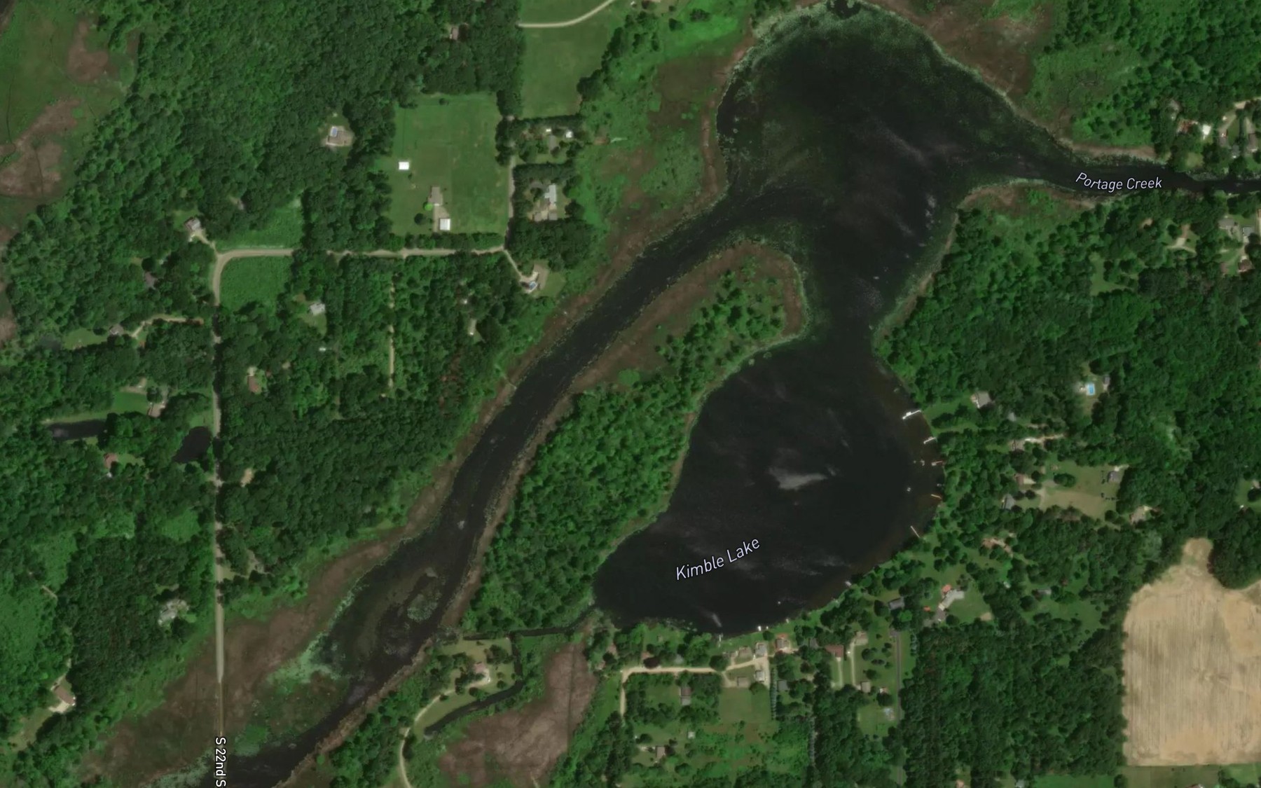 Satellite map of the Kimble Lake