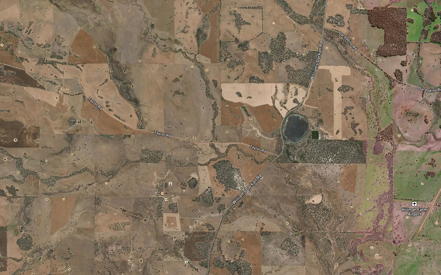 Satellite map of the Wild Horse Creek