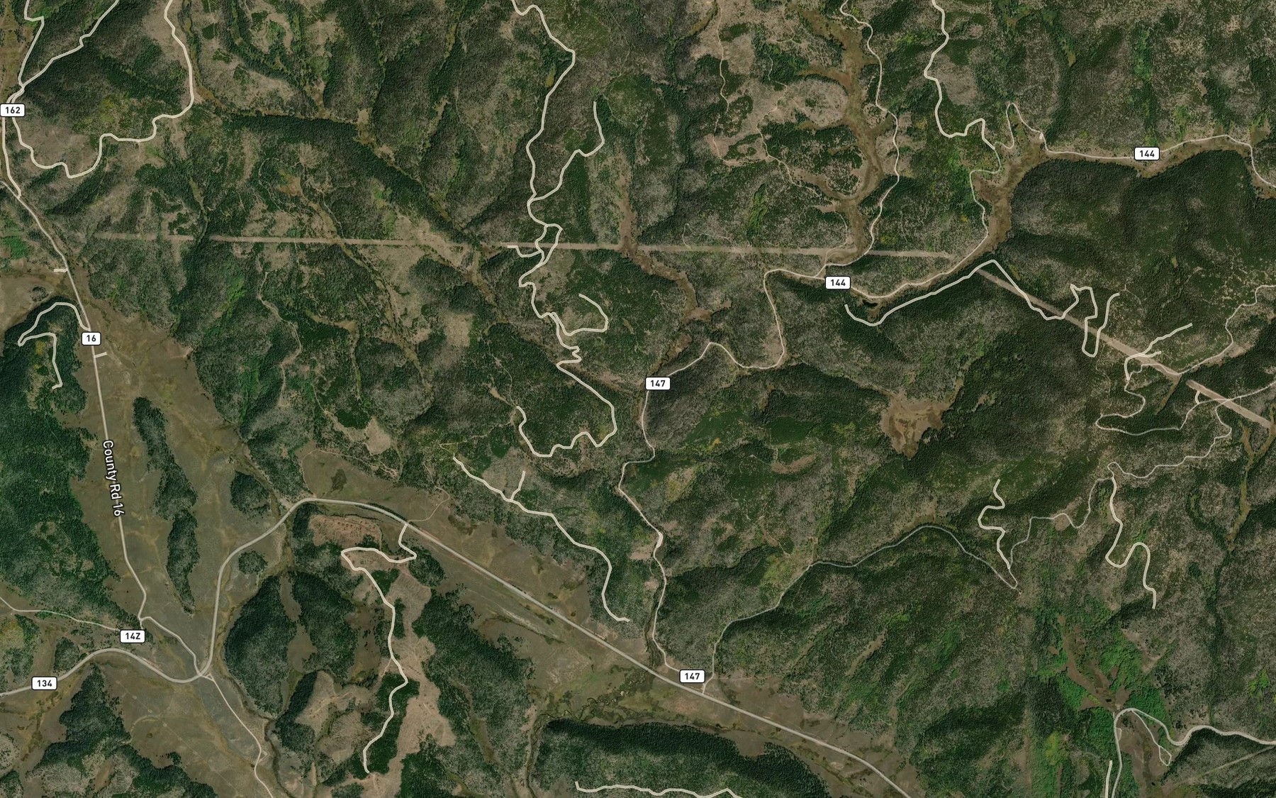Satellite map of the Tepee Creek