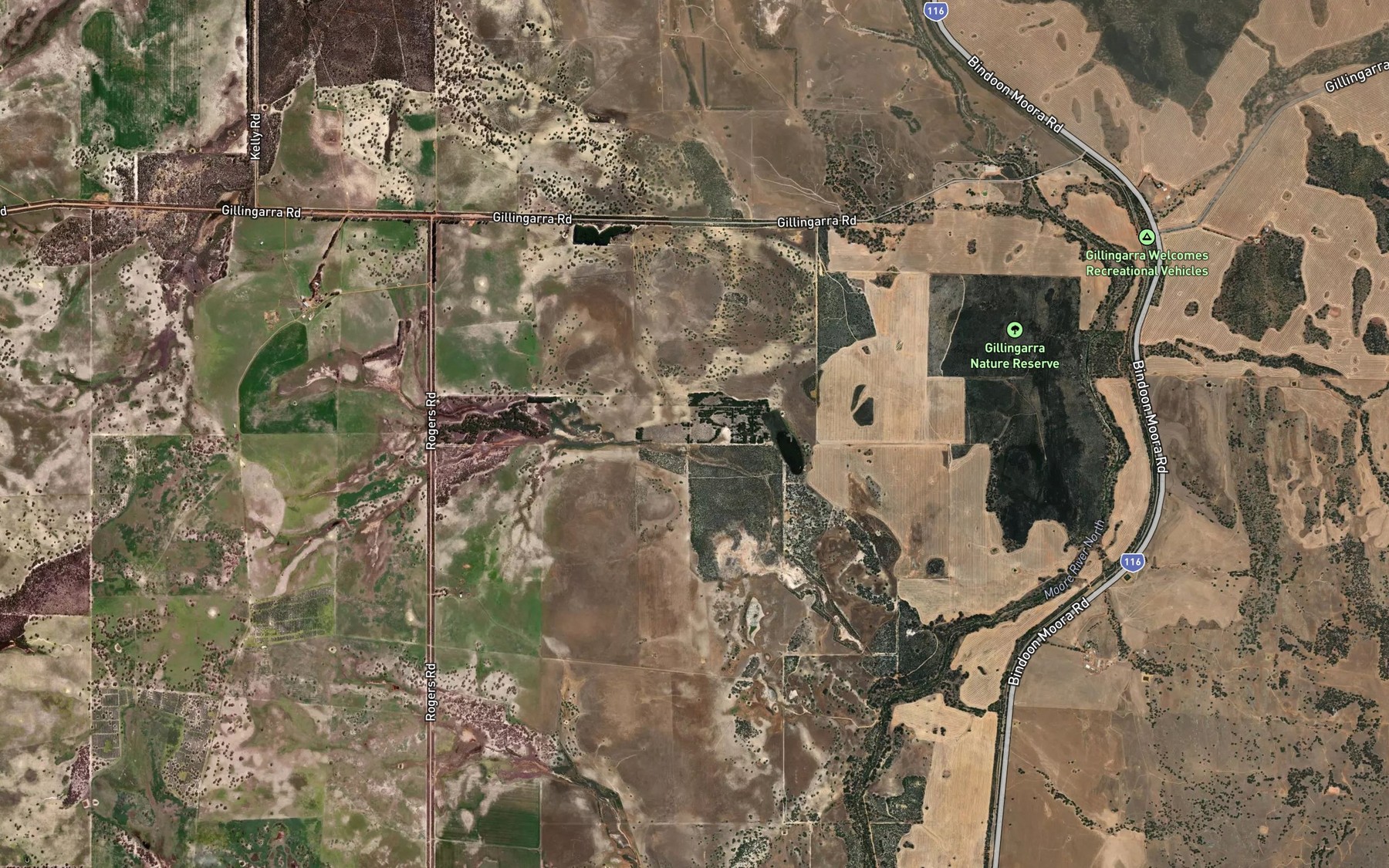Satellite map of the Diggers Hill Gully