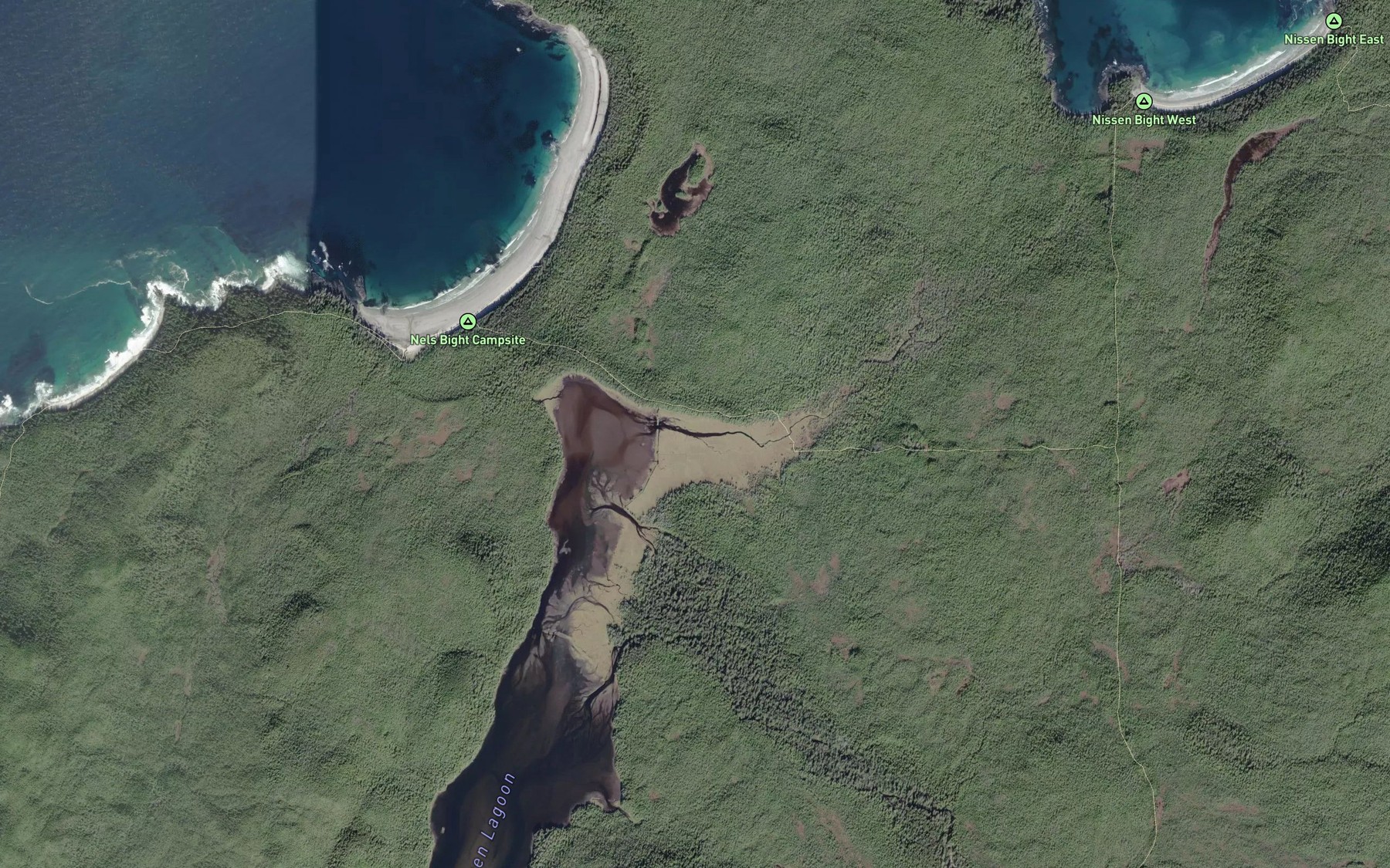 Satellite map of the Hansen Creek