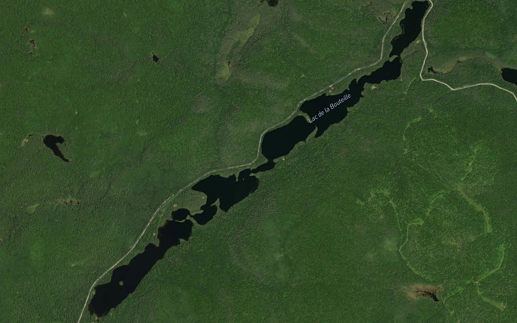 Satellite map of the Lac de la Bouteille