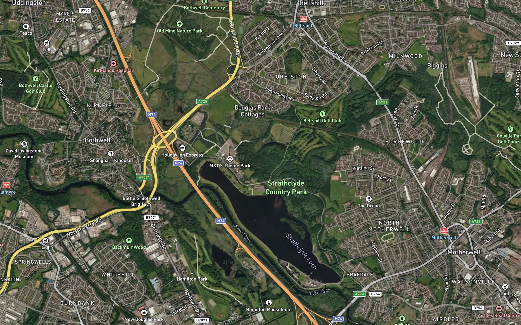 Satellite map of the South Calder Water