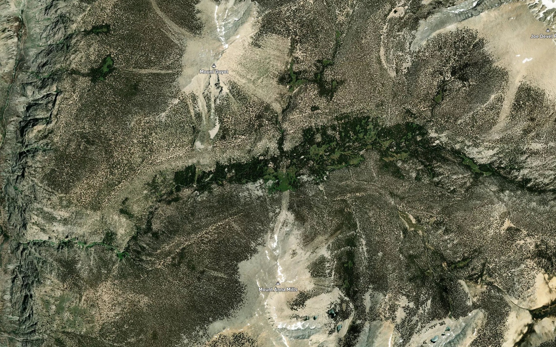 Satellite map of the Guyot Creek