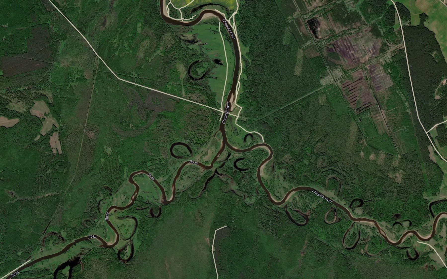 Satellite map of the Loza