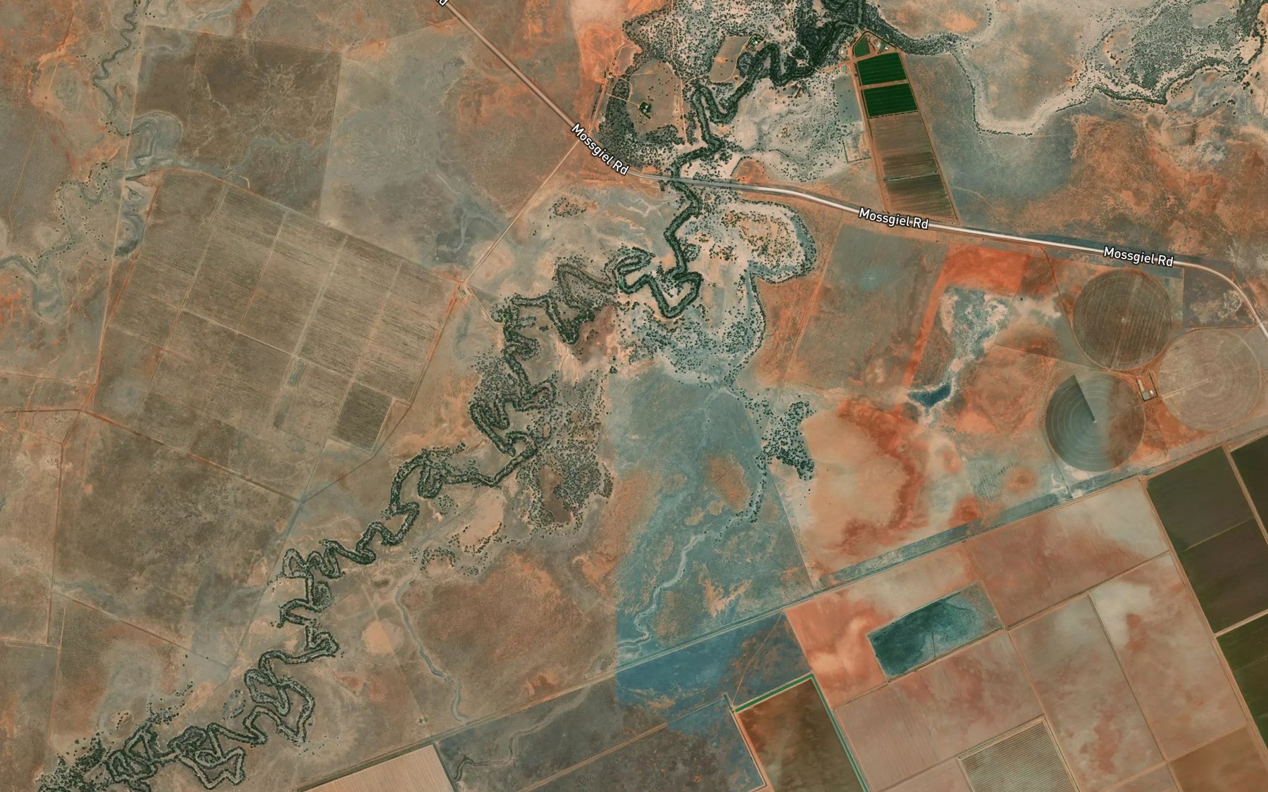 Satellite map of the Merrowie Creek