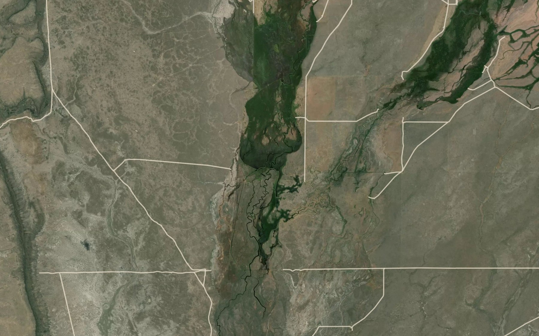 Satellite map of the Shoofly Creek