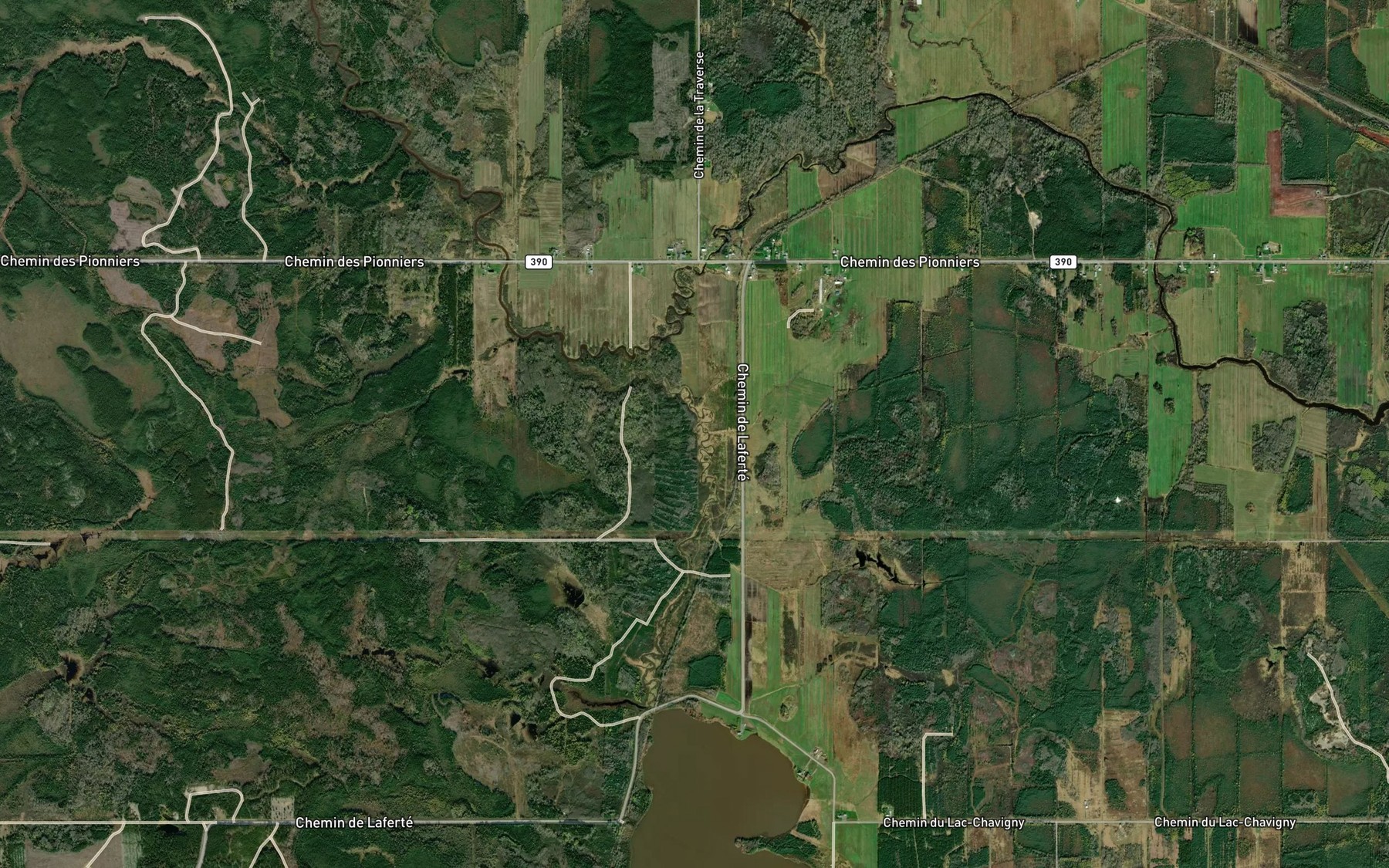 Satellite map of the Cours d'eau Belanger