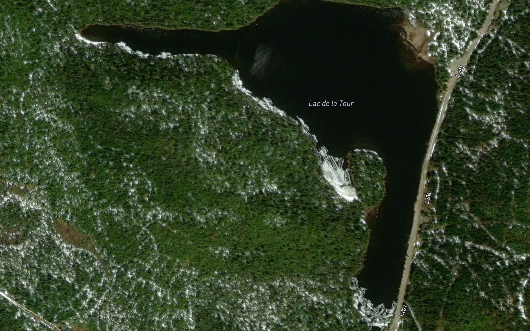 Satellite map of the Lac de la Tour